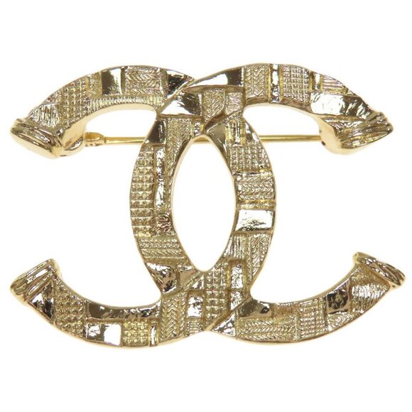 CHANEL Silver Logo Brooch - Picture 1 of 7